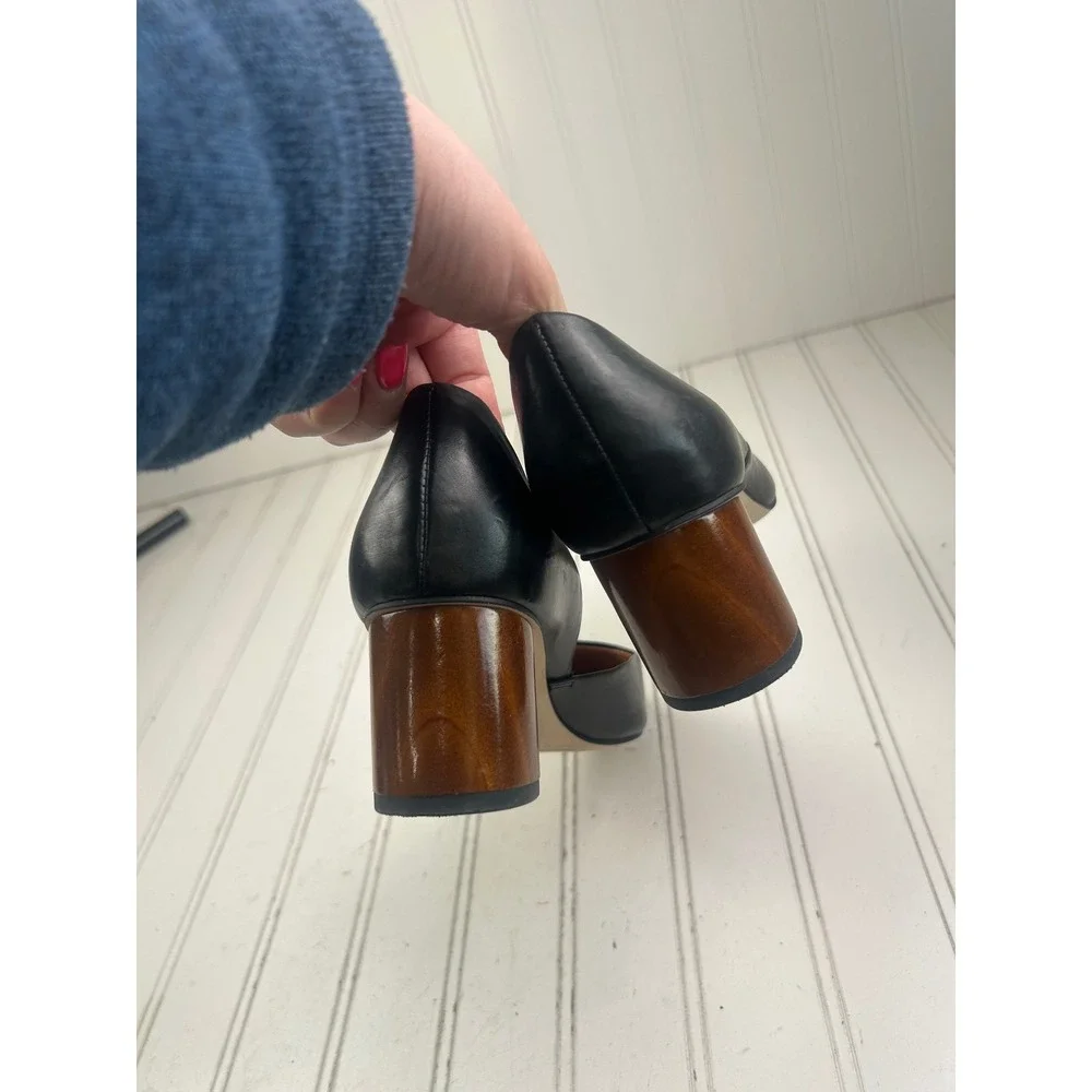 Franco Sarto Vintage Salino Black Pump Work Heels Women's Size 7M $140